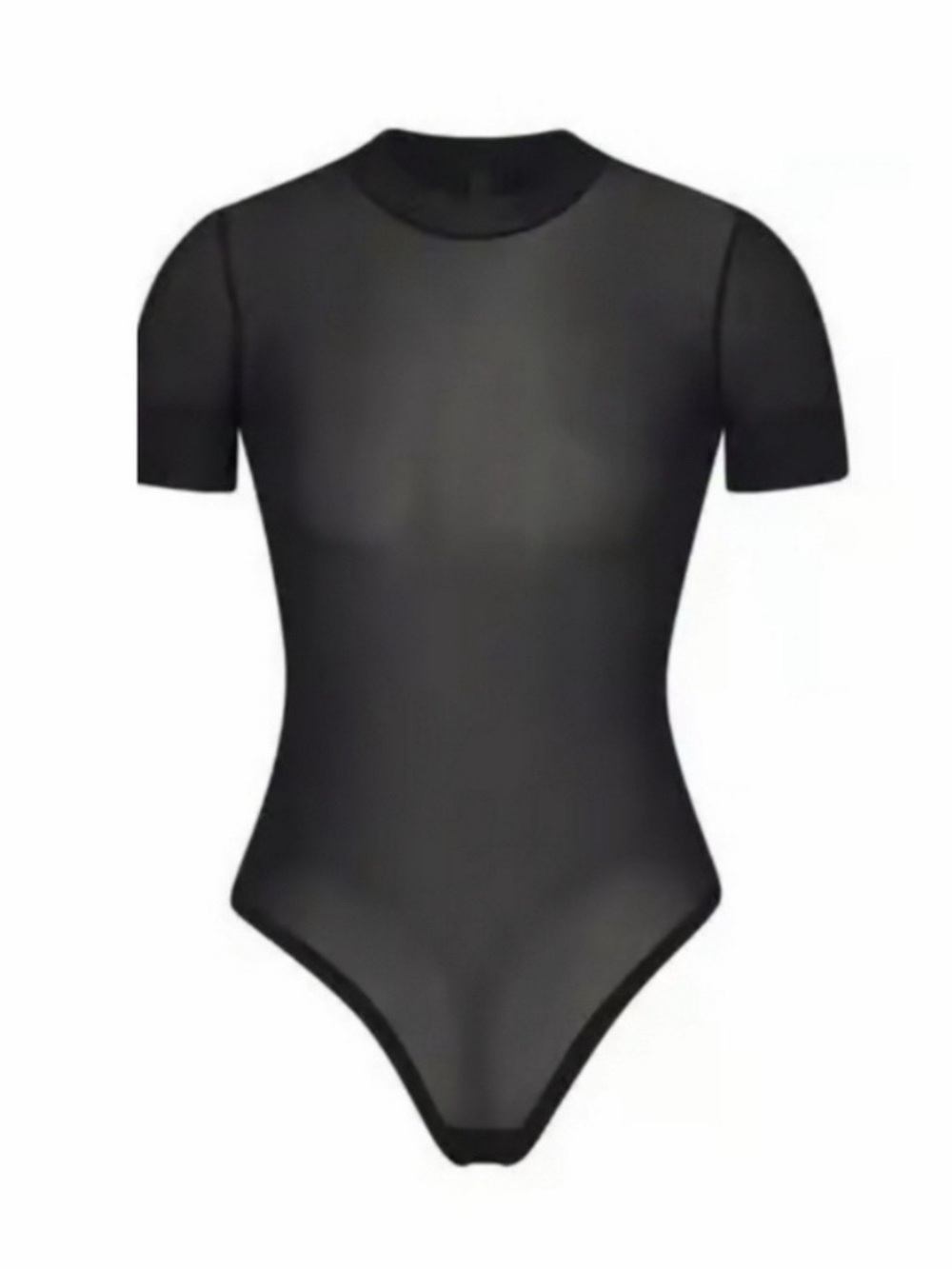 SKIMS Mesh T-Shirt Bodysuit in Onyx, sz Large